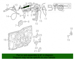 Ручка двери внешняя передняя правая Chrysler 200 15-17 keyless, хром полоска