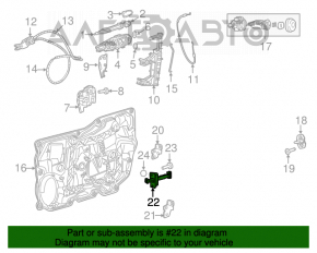 Limitatorul de ușă din fața dreapta Chrysler 200 15-17