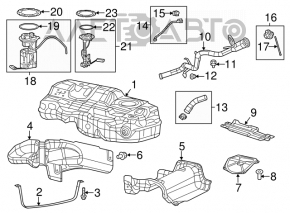 Заливная горловина топливного бака Chrysler 200 15-17