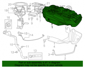 Rezervorul de combustibil pentru Jeep Cherokee KL 14-18 FWD