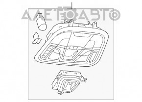 Plafonul de iluminare frontal pentru Chrysler 200 15-17 gri fără geam, tip 1, uzuri