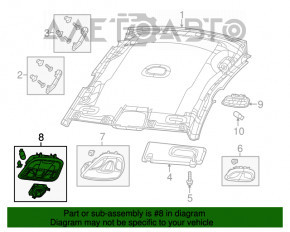 Plafonul de iluminare frontal pentru Chrysler 200 15-17 gri fără geam, tip 1, uzuri