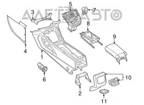 Подлокотник центральной консоли Chrysler 200 15-17 кожа, черный