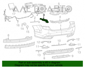 Suportul pentru bara spate stânga internă Chrysler 200 15-17