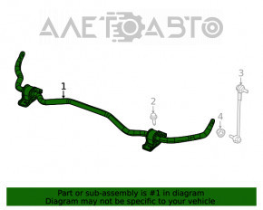 Stabilizatorul frontal pentru Jeep Cherokee KL 14- awd 22mm