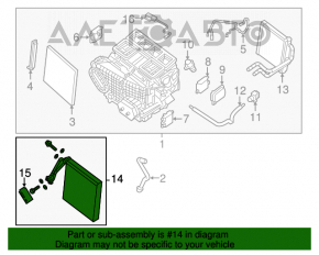 Evaporator Nissan Altima 13-18 fără supapă, fără senzor