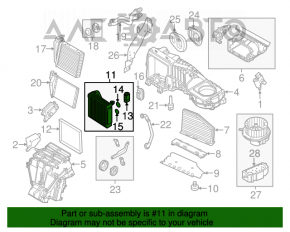 Evaporator VW Passat b7 12-15 USA fără supapă