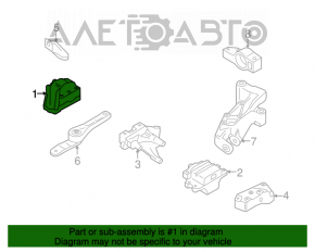 Подушка двигателя правая VW Passat b8 16-19 USA 1.8T, 2.0T потрескана