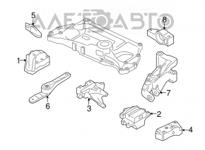 Pernele motorului dreapta VW Jetta 11-18 SUA 1.8T 2.0 nou aftermarket GSP