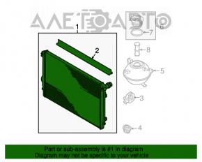 Радиатор охлаждения вода VW Passat b8 16-19 USA 1.8T, 2.0T