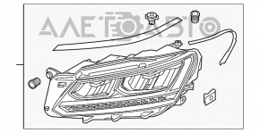 Far stânga față VW Passat b8 16-19 USA complet cu LED-uri