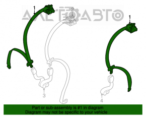 Centura de siguranță din spate, dreapta, pentru Mitsubishi Galant 04-12.