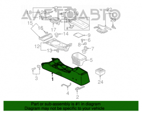 Consola centrală cu cotieră și suporturi pentru pahare Mitsubishi Galant 04-12