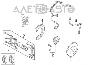 Senzorul ABS frontal stânga Mitsubishi Galant 04-12