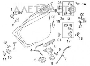 Buclele ușii inferioare din spate, dreapta, pentru Ford Fusion mk5 13-20.