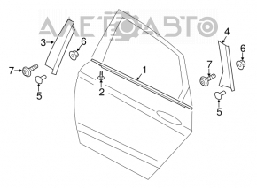 Накладка двери боковая задняя правая Ford Fusion mk5 13-20 зад