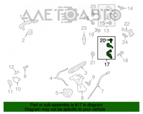 Buclele ușii inferioare din spate, dreapta, pentru Ford Fusion mk5 13-20.