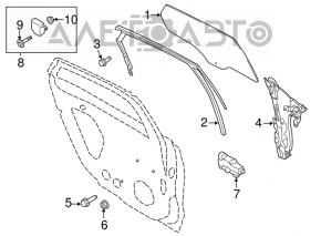 Mecanismul de ridicare a geamului din spate dreapta pentru Ford Fusion mk5 13-20