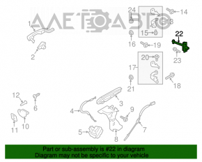 Limitatorul ușii din spate dreapta Ford Fusion mk5 13-20