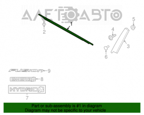 Moldură ușă-sticlă față dreapta centrală Ford Fusion mk5 13-20 crom lucios