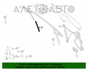 Направляющая стекла двери передней правой Lincoln MKZ 13-20