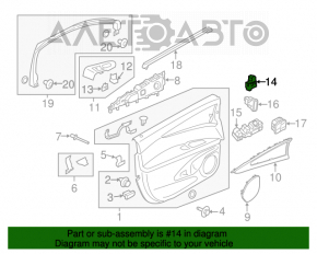 Controlul geamului electric din față dreapta pentru Ford Edge 15-19, negru cu crom