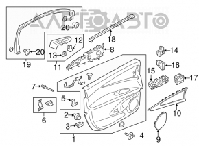 Controlul geamului electric din față dreapta pentru Ford Edge 15-19, negru cu crom