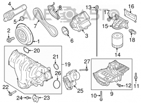 Дроссельная заслонка Ford Fusion mk5 13-20 2.5, hybrid, plug-in