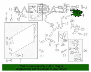 Rezervor de expansiune pentru răcire Ford Fusion mk5 13-20 cu capac