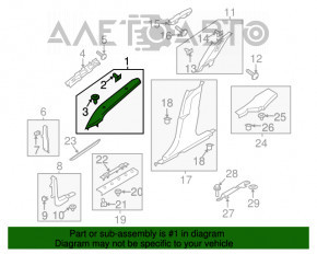 Capacul superioare al amortizorului din față stânga Ford Fusion mk5 13-16 gri, zgârieturi