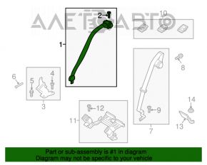 Centura de siguranță din spate dreapta pentru Ford Fusion mk5 13-16, culoare neagră.