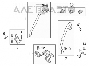 Centura de siguranță centrală spate pentru Ford Fusion mk5 13-16