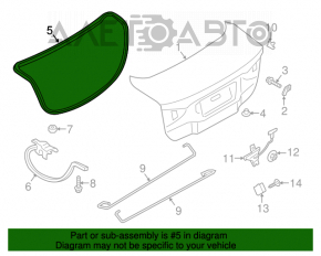 Уплотнитель крышки багажника Ford Fusion mk5 13-20