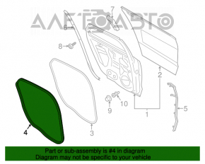 Garnitura de etanșare a cadrului ușii din spate, dreapta, Ford Fusion mk5 13-20