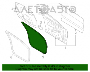 Garnitura de ușă din față stânga pentru Ford Fusion mk5 13-20 s-a desprins