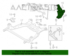 Bucșă față dreapta Ford Fusion mk5 13-20 cu șurub rupt al senzorului ABS.