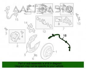 Senzor ABS spate stânga Ford Fusion mk5 13-20 lungime