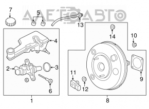 Cilindrul principal de frână cu rezervorul pentru lichid de frână Ford Fusion mk5 13-16 nu are capac