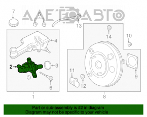 Cilindrul principal de frână cu rezervorul pentru lichid de frână Ford Fusion mk5 13-16 nu are capac