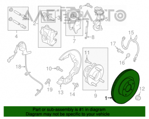 Placă de frână față stânga Lincoln MKZ 13-16 315/28mm ruginită