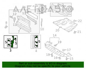 Deflectorul radiatorului dreapta Ford Fusion mk5 13-16 1.6T, hibrid, fără radar.