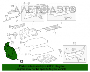 Capacul arcului drept Toyota Camry v50 12-14 hibrid SUA negru zgâriat