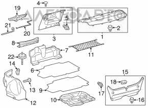 Capacul arcului drept Toyota Camry v50 12-14 hibrid SUA negru zgâriat, plasticul a început să se decoloreze.