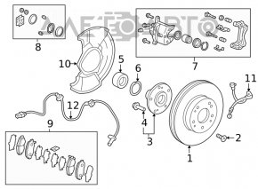 Senzorul ABS frontal stânga pentru Honda Insight 19-22