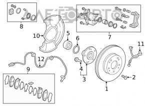 Placă de frână față dreapta Honda Civic X FC 16-21 280/23mm ruginită.