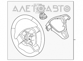 Руль голый VW Passat b8 16-19 USA резина, черн, топляк