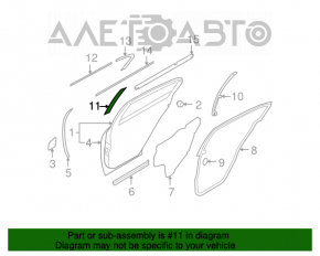 Panoul lateral spate stânga al ușii pentru Infiniti G25 G35 G37 4d 06-14