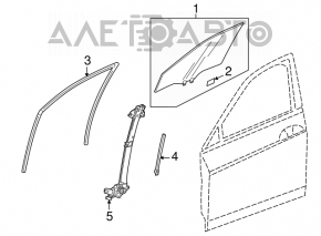 Geam electric cu motor, față stânga, Honda Accord 13-17.