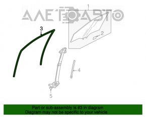 Уплотнитель стекла передний левый Honda Accord 13-17