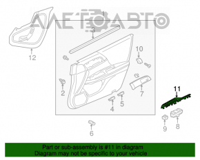 Controlul geamului electric din față, stânga, Honda Accord 13-17, 1 buton auto cu capac, butoanele sunt șterse.